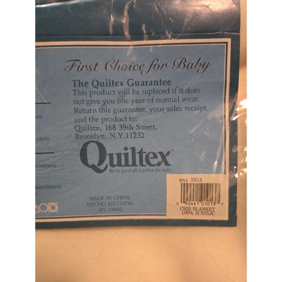 NIP Quiltex Vintage BABY Blanket with Satin Edge Trim 36" x 45" - Picture 4 of 8